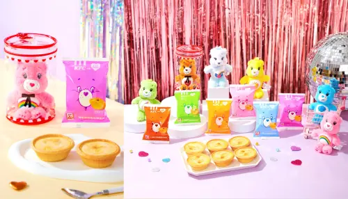 ▲肯德基「Care Bears熊熊掛飾包盲盒」開搶，還搭配專屬透明痛包。（圖／肯德基提供）