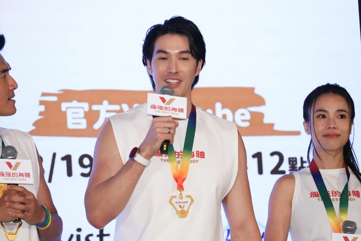 ▲男星錦榮闊別台灣螢光幕5年，近期驚喜現身參與健身實境秀 《最強的身體》，被問到有沒有聽蔡依林新歌、看蔡依林和彭于晏的新聞，他皆回答沒有。（圖／記者陳明安攝）