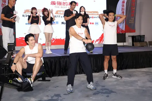 ▲楊一展、錦榮、李興文等人參與全新健身實境節目，一起推廣運動的好處。（圖／記者陳明安攝影）