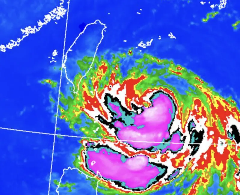 ▲楊柳颱風逼近，劇烈風雨將在今（12）日晚上開始，一路轟炸到明（13）日晚上。（圖／中央氣象署cwa.gov.tw）