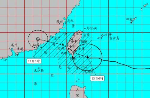 快訊／楊柳颱風增強長胖！氣象署：暴風圈6:00觸陸　14級強風告警

