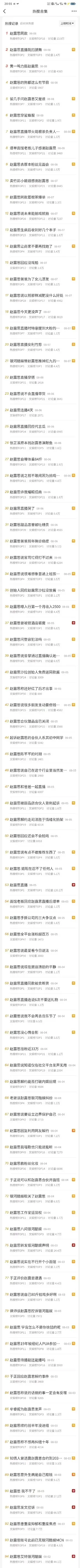 ▲趙露思10天以來熱搜已經破100條。（圖／翻攝自微博@音秀爺）