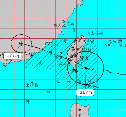 楊柳颱風最新動態、路徑