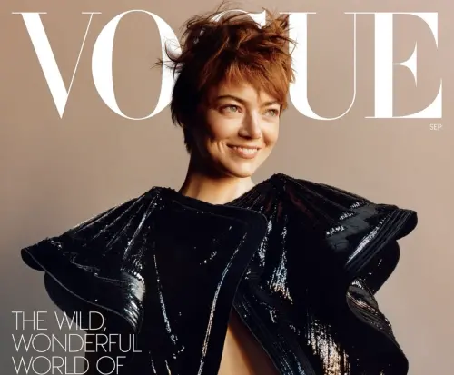 ▲艾瑪史東的最新《VOGUE》雜誌封面，短髮的樣子很吸睛。（圖／摘自 IG @voguemagazine)