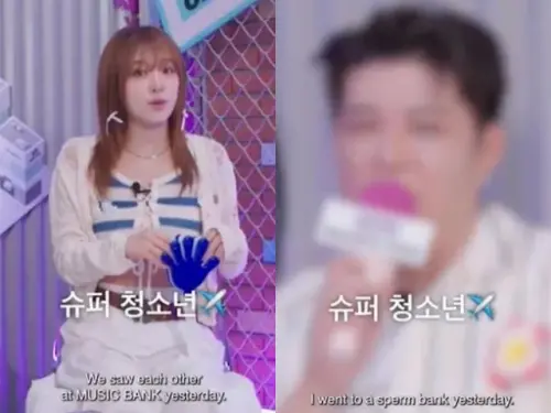 ▲SJ神童（右）遭控對小14歲女星叡娜（左）開黃腔！精子銀行笑話惹怒粉絲：根本騷擾。（圖／翻攝自YouTube@nexentirekorea）