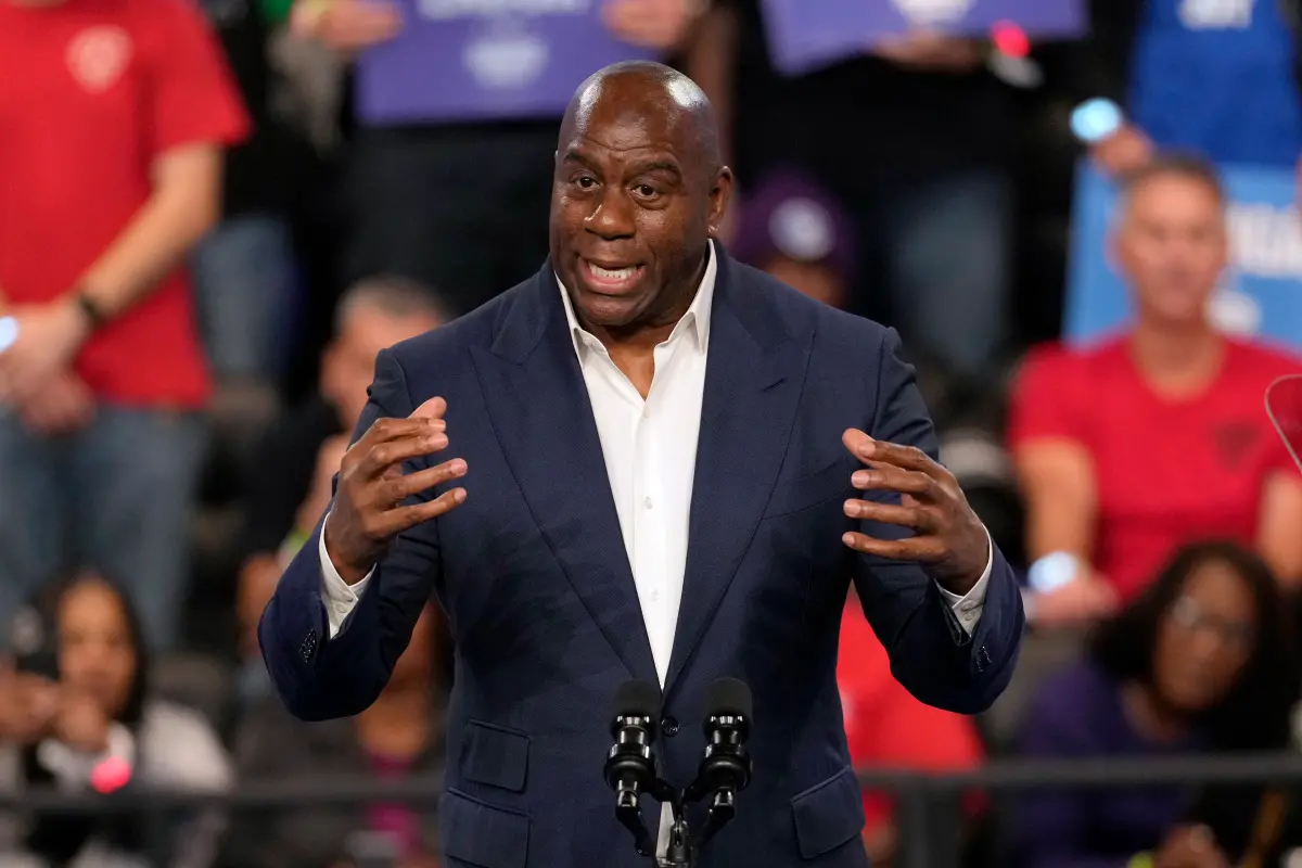 ▲ 8月14日體壇中知名的壽星，前美國職籃（National Basketball Association）洛杉磯湖人知名球星魔術強森（Earvin Johnson Jr.）今天將度過他66歲生日。（圖／美聯社／達志影像）