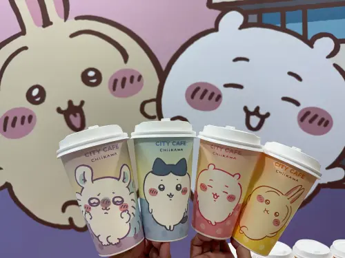 ▲7-11 CITY CAFE推出「吉伊卡哇」系列主題杯，包含大杯4款。（圖／記者鍾怡婷攝）