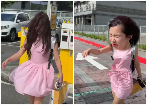 ▲楊柳颱風來襲　李多慧搖搖晃晃出門（圖／李多慧Threads＠le_dahye）