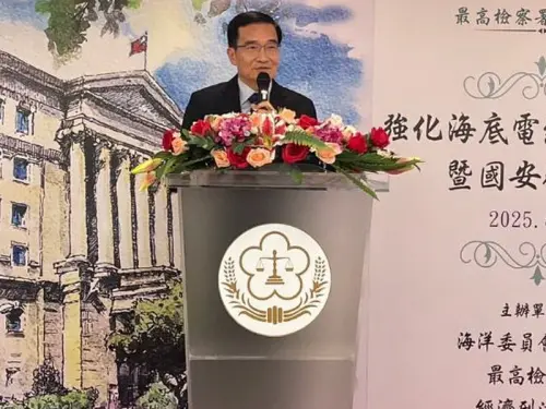 ▲海洋委員會常務副主任委員兼海巡署署長張忠龍致詞。(圖／海洋委員會海巡署提供)