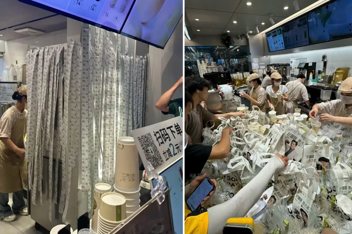 中國外送平台0元購大戰！飲料店訂單貼滿牆 外送員搶餐隨機送