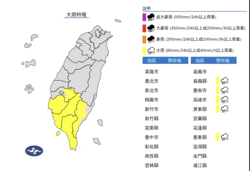 快訊／颱風走了還有雨！氣象署：5縣市「大雨特報」　晚上才趨緩
