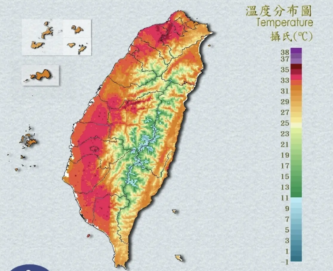 天氣／台北又被烤紅了！今「新北三峽」飆38度 全台高溫排行出爐