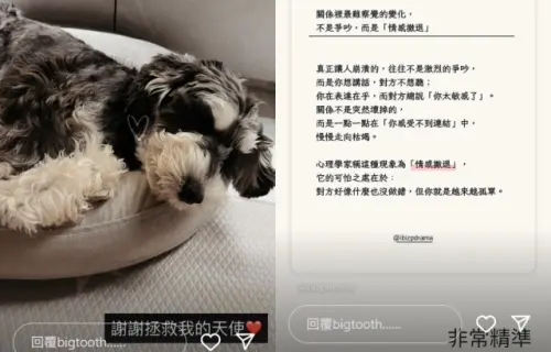 ▲大牙宣布結束5年婚姻後深夜再發文！曬照喊：謝謝拯救我的天使。（圖／大牙IG@bigtooth）