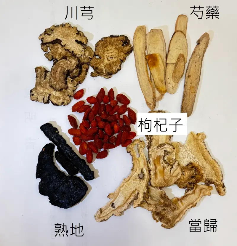 ▲加味四物湯主要成分包含當歸、川芎等，另加補腎填精藥材，適用於虛證經痛患者。（圖／北市聯醫提供）