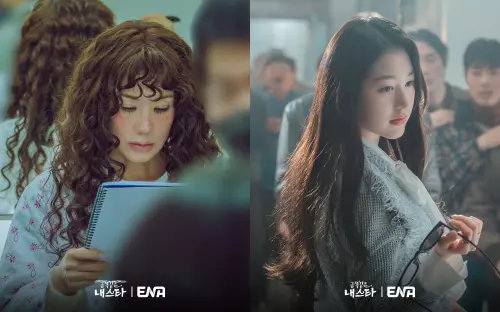 ▲《金子般我的明星》中，IVE女神成員張員瑛的親姊姊張多皒（右）飾演嚴正化的年少時期。（圖／ENA_official@Channel_ENA）