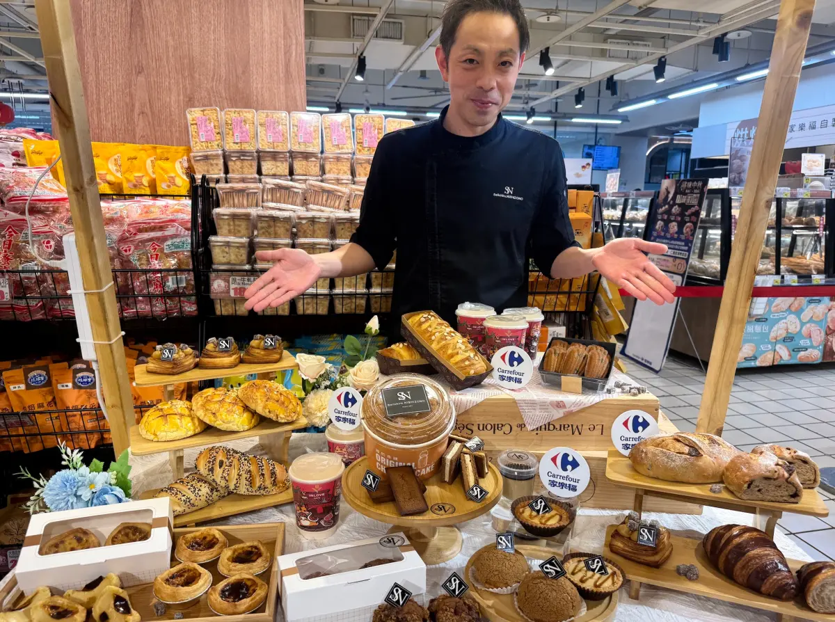 ▲家樂福黑糖季開跑，並找來「日本甜點王子」西園誠一郎以及世界麵包冠軍王鵬傑合作。（圖／記者鍾怡婷攝）