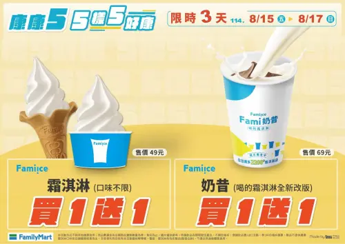 ▲全家霜淇淋、奶昔週末買一送一。（圖／全家提供）