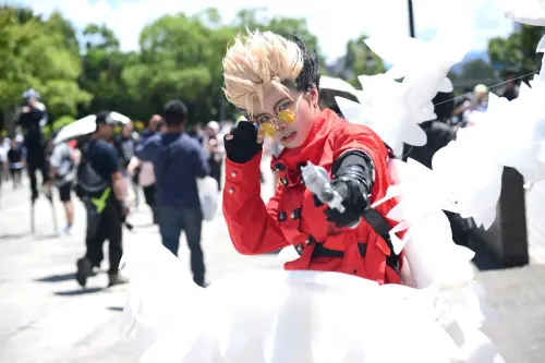 ▲▲現場有民眾Cosplay《新世紀福音戰士》明日香。（圖／記者林柏年攝）