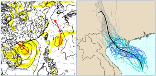 ▲最新歐洲模式及美國系集模式皆顯示，最近兩三天南海有「熱帶擾動」、其發展緩慢，成颱機率低；模擬皆往西北通過海南島，對台無影響。此外，台灣東南方有另一「熱帶擾動」亦發展緩慢；偏北遠離。（圖／氣象應用推廣基金會．老大洩天機專欄）