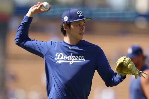 ▲因右肩夾擠症候群自5月起進入傷兵名單的洛杉磯道奇（Los Angeles Dodgers）投手佐佐木朗希，昨（3）日在3A奧克拉荷馬城隊進行第4場復健登板。佐佐木按計劃投滿5局，投出69球，其中42球為好球，最快球速為155.9公里（約96.9英里）。（圖／美聯社／達志影像）