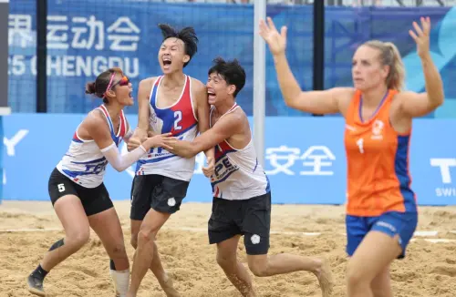 世運會／中華隊第4金！奪沙灘合球歷史首金　黃英庭神射絕殺荷蘭
