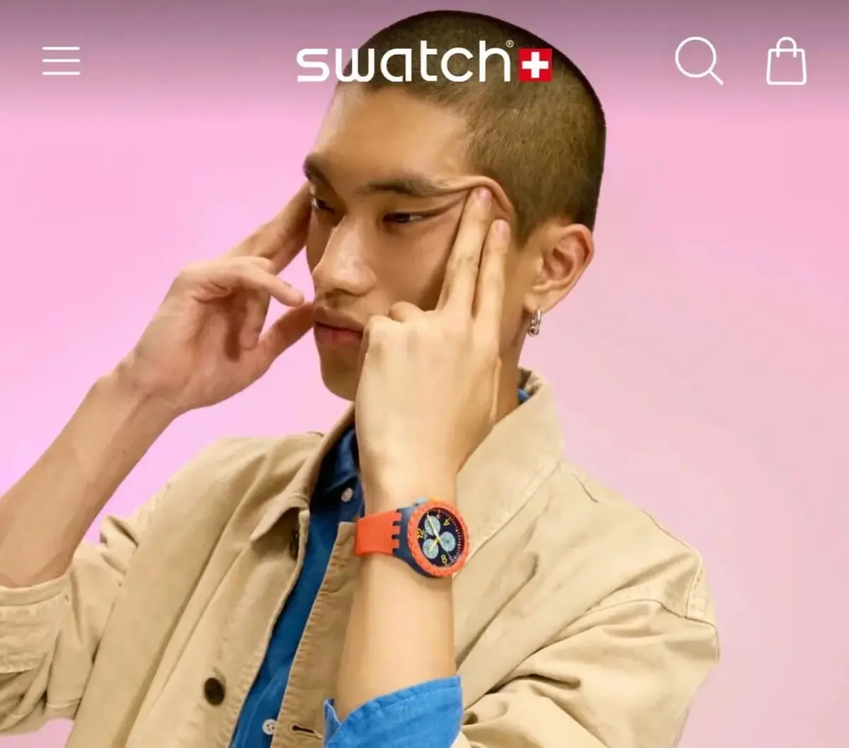 ▲瑞士手錶品牌「Swatch」近日發布的男模「瞇瞇眼」廣告，被不少中國民眾質疑辱華，憤而抵制。（圖／翻攝自微博）