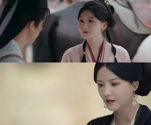 ▲角色穆紅錦少女時期由孔雪兒飾演，中年由張芷溪（下）飾演。（圖／翻攝自愛奇藝）