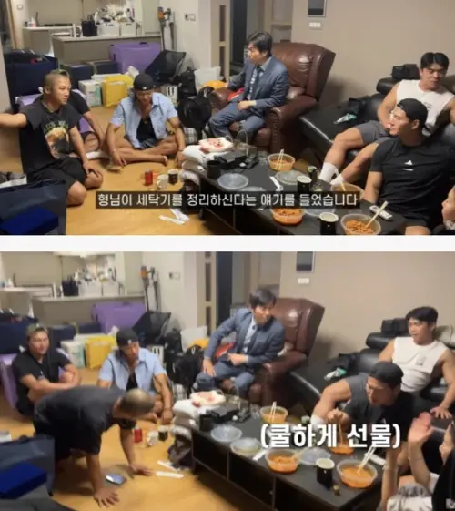 ▲金鍾國搬進新婚房後，竟然把還能用的洗衣機送人，買了一台全新的。（圖／SBS Entertainment YouTube）