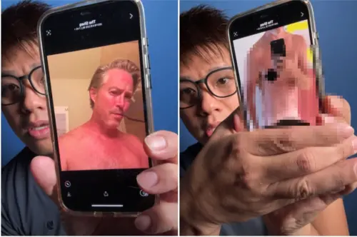 ▲葛斯齊（左）公開夏克立傳給女粉絲的不雅照，日期在2020年，當時他還未與黃嘉千正式離婚。（圖／寶島瓜主 葛斯齊YouTube）