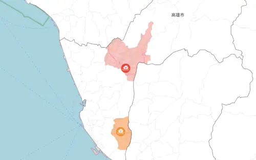 ▲經濟部水利署今（18）日下午5點10分針對高雄發布淹水警戒。（圖／水利署）