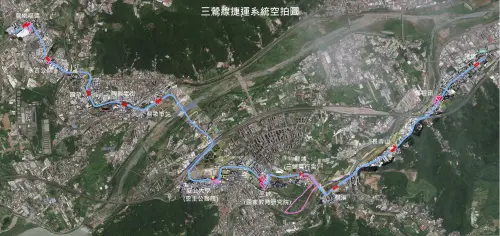 ▲三鶯線全長14.29公里、設12站。完整路線圖。（圖／新北捷運工程局提供dorts.ntpc.gov.tw）