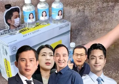 ▲陳聖文聲稱要帶「朱立倫、黃國昌、蔣萬安、徐巧芯、羅智強」送給選民的礦泉水，到蘭嶼核廢料貯存場，再帶回台北給他們喝。（圖／翻攝自陳聖文Threads）