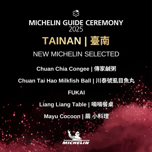 ▲《臺灣米其林指南2025》推薦餐廳名單，有5間新入選餐廳。