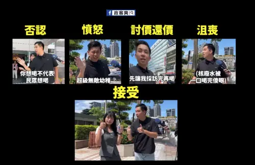 ▲粉專政客爽分析陳聖文全過程表現，狠酸陳完美演繹了「悲傷5階段」。（圖／截取自政客爽FB）