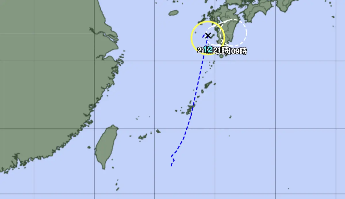 ▲玲玲颱風今（21）日上午生成，位置距離台灣遙遠，路徑也不會對台灣造成威脅。（圖／日本氣象廳）