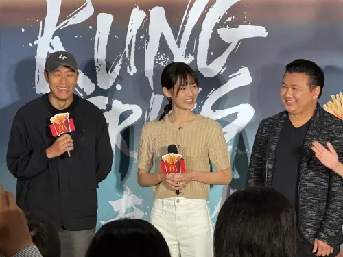 ▲《功夫薯條》由左起：金馬獎動作指導洪昰顥、新生代演員何曼希、導演王鼎霖，打造史上最香動作片。（圖／記者蕭涵云攝）