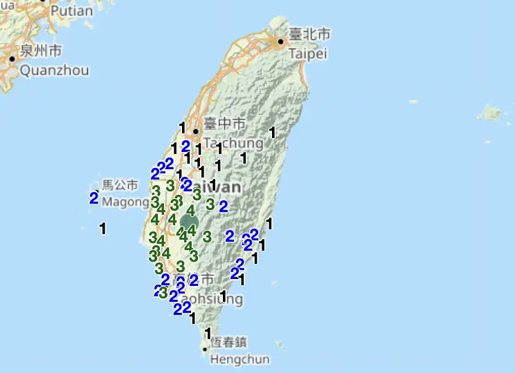 ▲今（21）日下午4時37分，嘉義大埔發生規模5.1地震，專家表示，本起地震和「梅山斷層」無關。（圖／中央氣象署cwa.gov.tw）