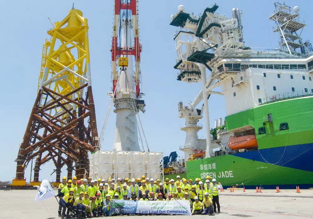 ▲台船環海風電工程公司完成海龍離岸風場套管式水下基礎安裝工程，彰顯海事工程的實力。(圖／台船環海風電工程公司提供)