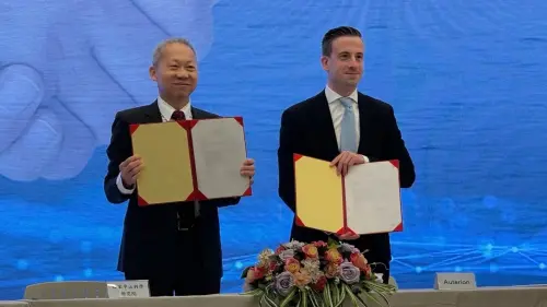 Establishing a strong foothold in the non-red supply chain is key for Taiwan’s drone industry to break into the international market. Pictured: Taiwan’s National Chung-Shan Institute of Science and Technology (NCSIST) signing a cooperation agreement with U.S.-based defense software company Auterion. (By Auterion Official Website )