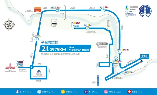 ▲渣打台北馬拉松半馬路線圖。（圖／渣打銀行提供）
