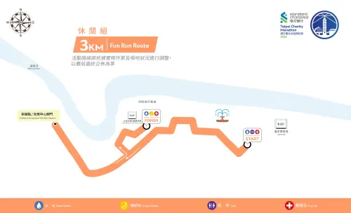 ▲渣打台北馬拉松3公里路線圖。（圖／渣打銀行提供）