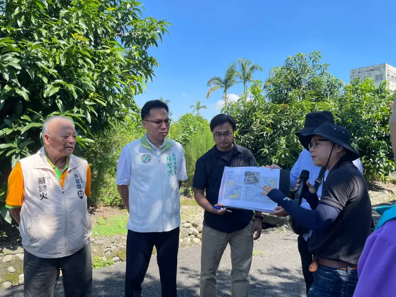 ▲改善赤山地區易積淹水！市議員林智鴻爭取滯洪池兼顧防洪與休憩。（圖／市議員林智鴻辦公室提供）