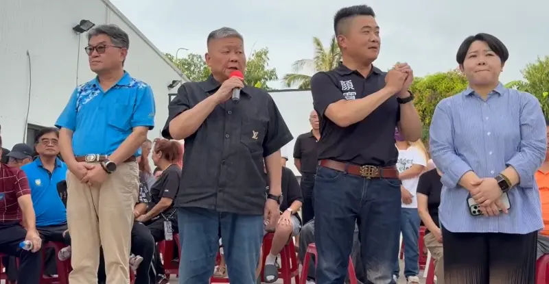 ▲顏清標謝票時說，希望以後4年選一次就好。（圖／記者顏幸如攝，2025.08.23）