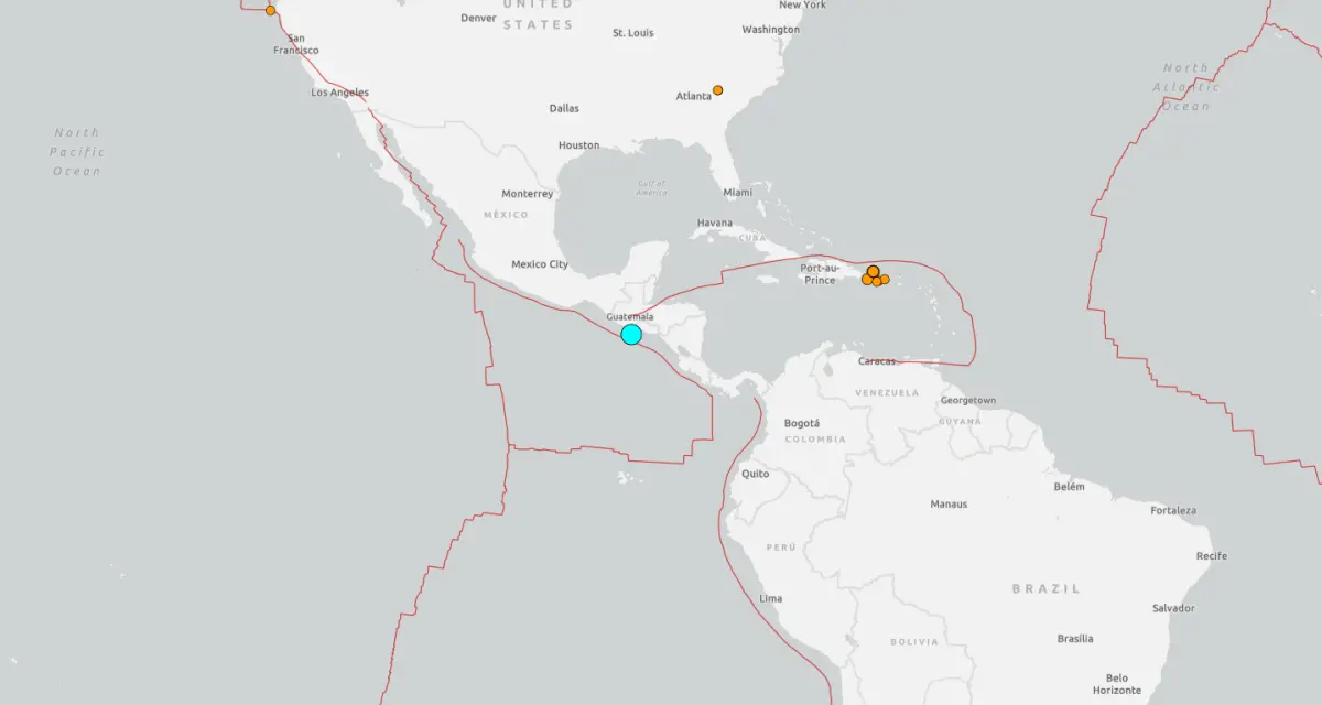 ▲中南美洲國家薩爾瓦多台灣時間23日5點14分，發生規模6.0地震，震源深度約10公里。（圖／翻攝自USGS）