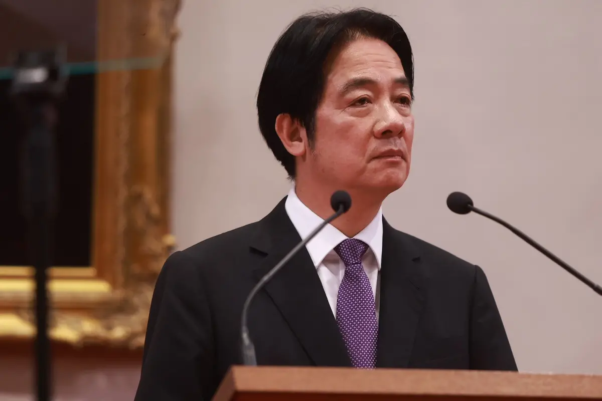 ▲今（23）日是核三延役公投投票日，結果未達門檻，總統賴清德晚間在府內發表談話。（圖／記者葉政勳攝）