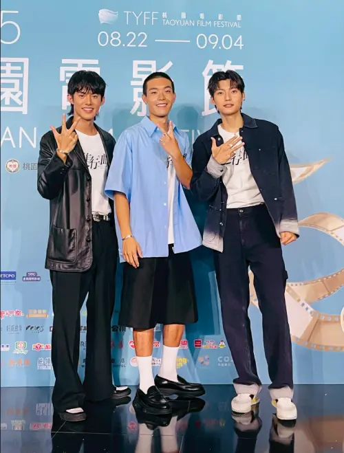 ▲《進行曲》還未上映已先受到年輕觀眾熱烈矚目，余杰恩（左起）、牧森與劉育仁各有各的支持者，導演戲稱有如「3國鼎立」。（圖／桃園電影節提供）