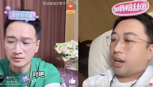 ▲于正（右）邊打點滴邊直播回應，何晟銘（左）也聊到和于正的感情。（圖／翻攝自微博＠real皮皮王）