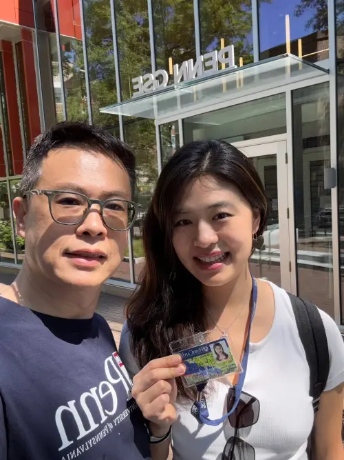 ▲賈永婕女兒安安赴美 U Penn 念碩士，搬宿體驗由爸爸陪同。（圖／翻攝自賈永婕的跑跳人生）