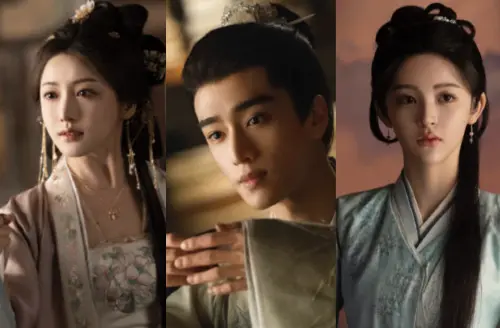 ▲姜貞羽（左起）、張康樂、饒嘉迪。（圖／翻攝自微博@錦月如歌）