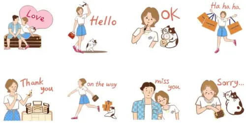 ▲LINE免費貼圖「路易威登彩妝系列七夕限定貼圖​」。（圖／取自LINE）